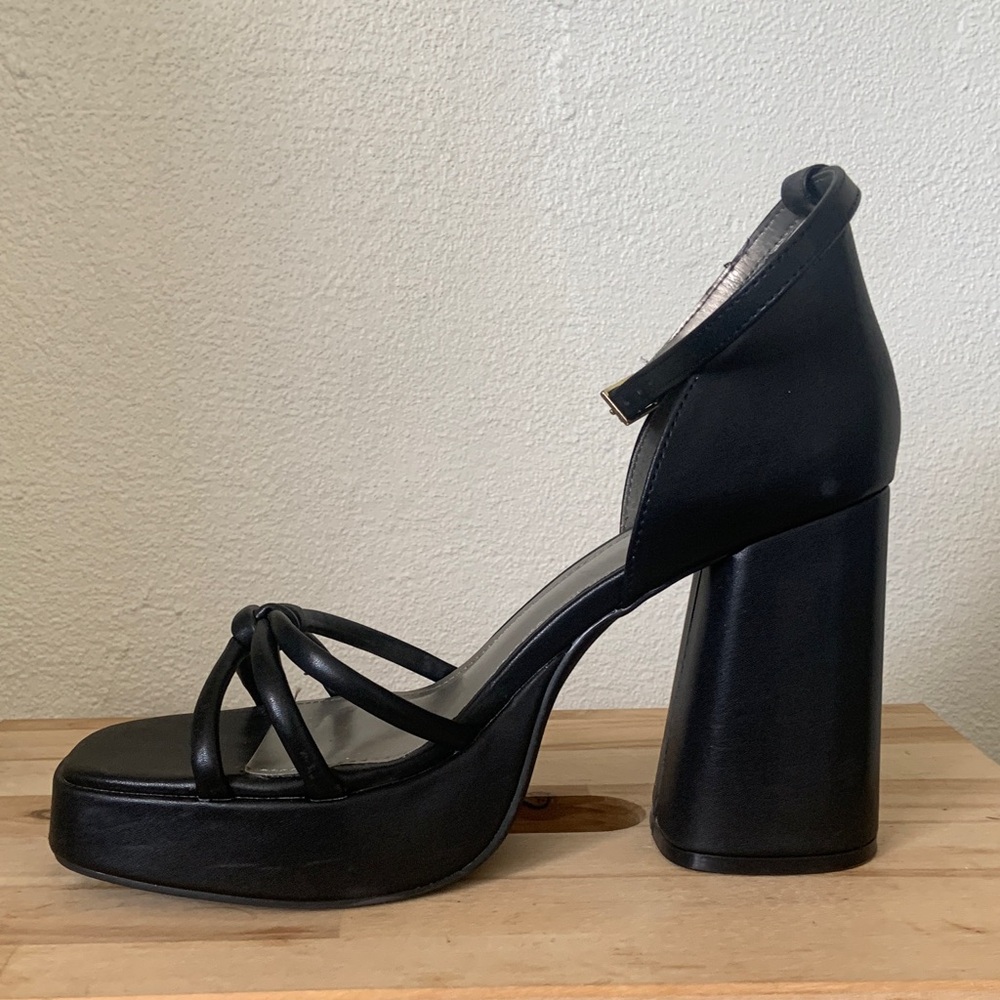WORTHINGTON Ellsworth Slingback Chunky Heel Platform Black 7.5 - Picture 4 of 13